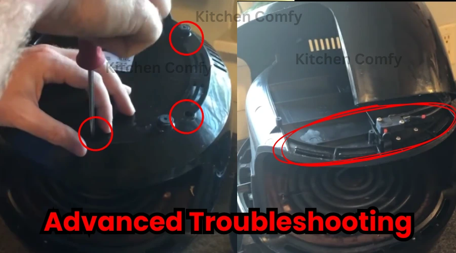 Check the Thermal Fuse and Internal Wiring this is an advanced troubleshooting of the air fryer